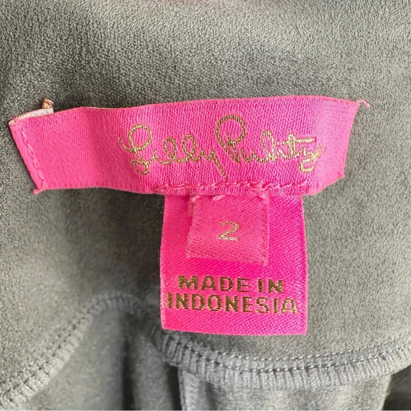 Lilly Pulitzer Gray Micro Suede Leggings Size 2 Soft Cozy - Picture 5 of 7